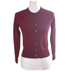 Uniqlo Burgandy Button Down Cardigan Sweater
